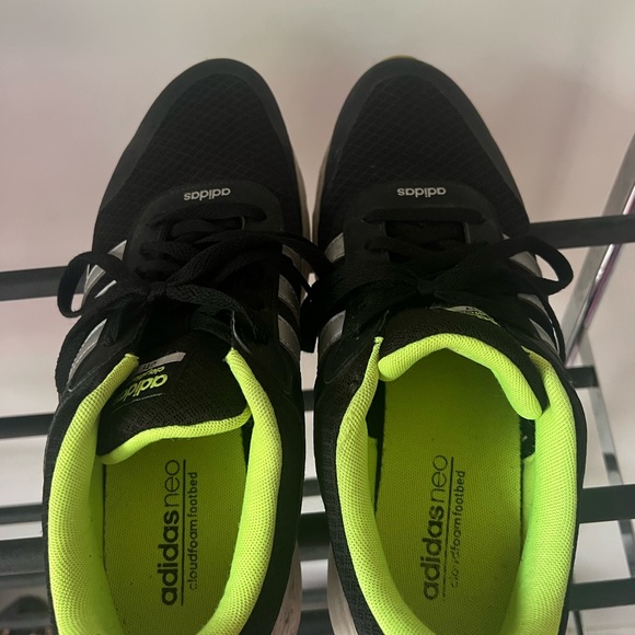 Adidas cloud foam city runners shoes lime green black bright neon athletic gym - Picture 7 of 8